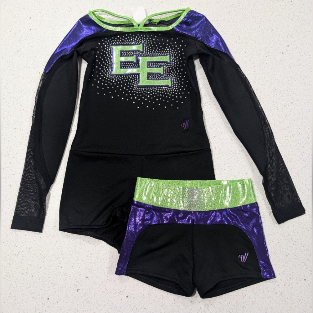 REAL Varsity ALLSTAR Cheer Uniform Cheerleading ELITE All Star Youth Medium 2 pc